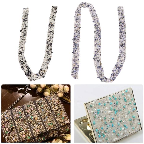 2PCS Resin Rhinestone Strips Ribbons Crystal Glitter Rhinestone Trim för DIY Sko Väska Kläder Halsband