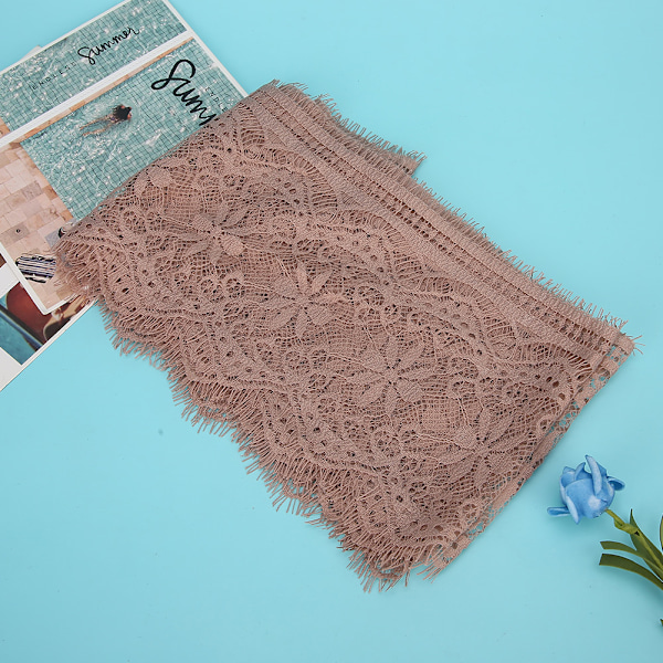 14,5 cm polyester silke kläder broderi spets DIY klänning hantverk tyg kläder dekoration rosa