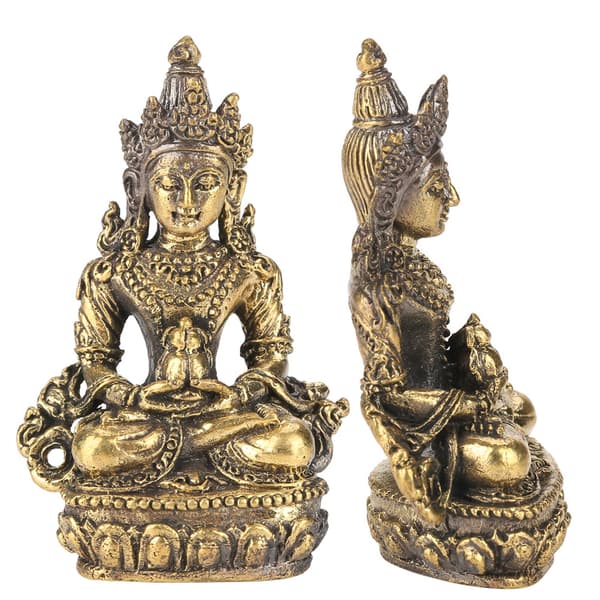 Håndlaget messing Buddha-statue - liten figur - dekorartikkel (#5 Tara 2)