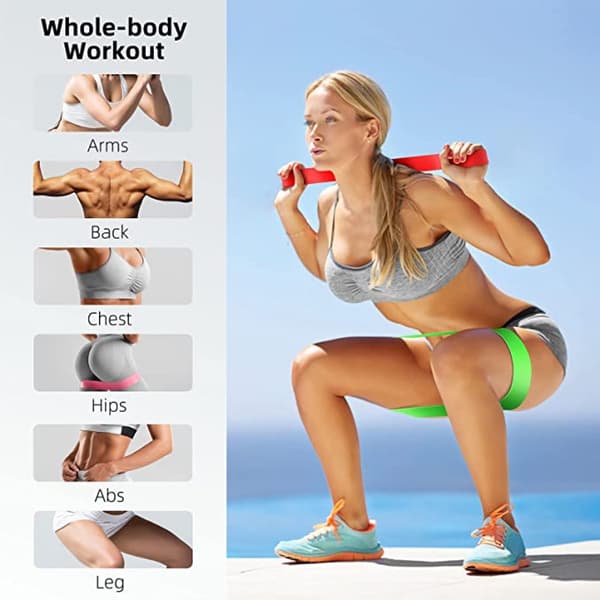 Træningsbånd til kvinder og mænd, 5 sæt strækbånd til booty legs, pilates flexbands