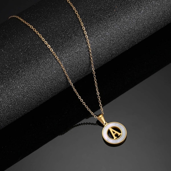 Initial Halsband i Rostfritt Stål för Kvinnor, 18K Guld