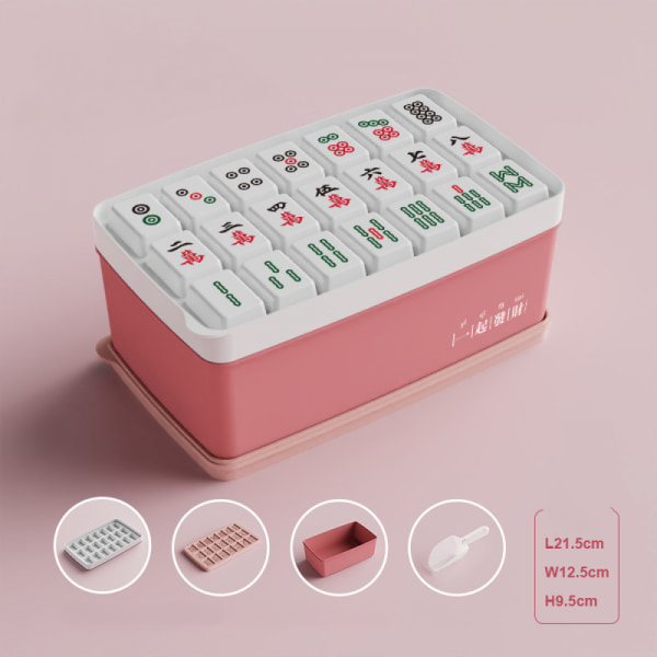 DIY 21-rutnät Mahjong-mönster isform med lock: Stapelbar De