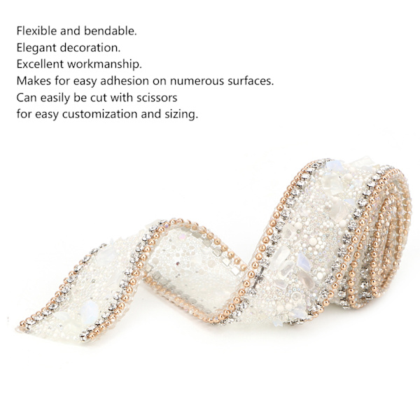 2,5 cm DIY Diamant Mesh Wrap Rulle Krystal Rhinestones Kæde Trim Bånd Dekoration (#01)