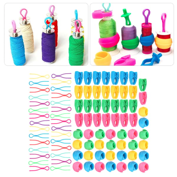 90 st Bobbin Thread Buddies Silikonklämmor Fixeringsklämmor Plast Sytillbehör