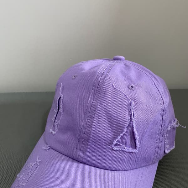 Hatt Dam Broken Hole Raw Edge Retro Personlighet Solskydd Blue