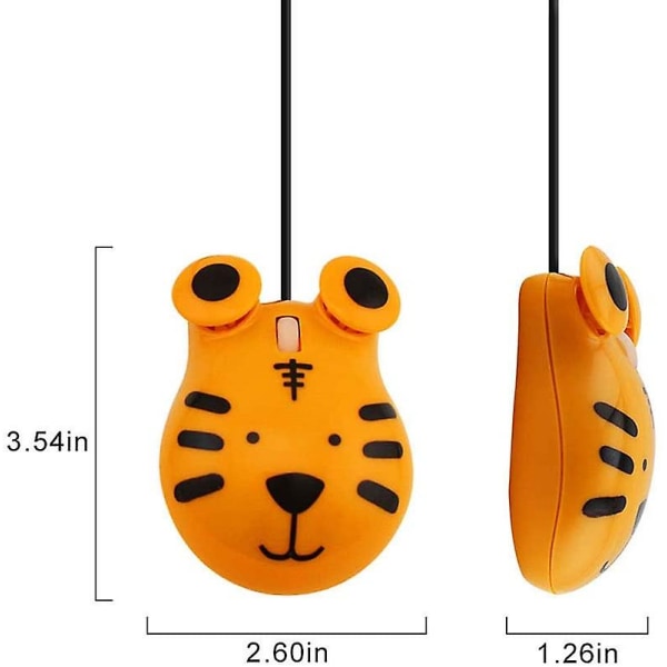 Super söt tigerformad trådbunden mus Cartoon Mini Mouse Novelt