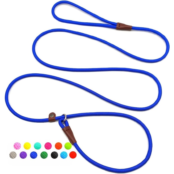 Slip Lead Control Line til Hunde, Ingen Træk, 13+ Farver Klassisk Hundeline 6FT Pet Slip Line, 1/4\\u201d Rebline til Små Mellemstore Dyr Mørkeblå dark blue 6ft*1/4"