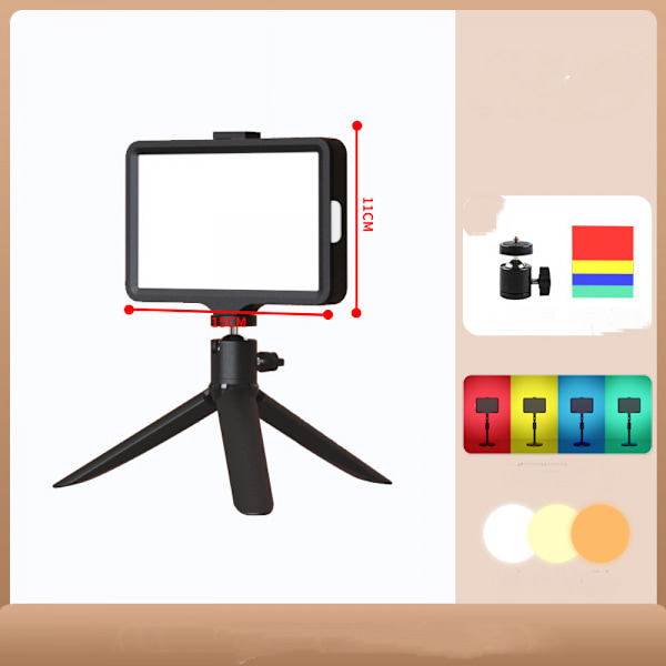 Bærbart fotograferingslys kit dæmpbar LED videolys