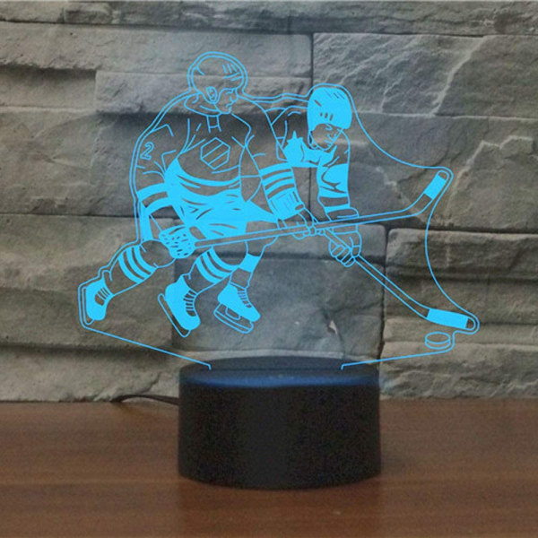 Abstrakt 3D-spelande ishockey optisk illusion nattlampa