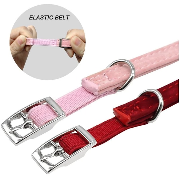 Stock Show 2 st små husdjur sammet rosett krage med klocka annons
