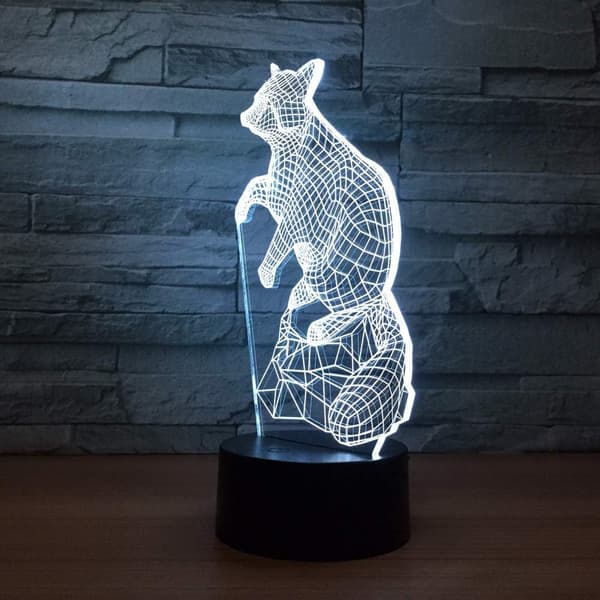 3D Dyre-rev Nattlys, 3D Illusjonslampe 16 Fargeendringer