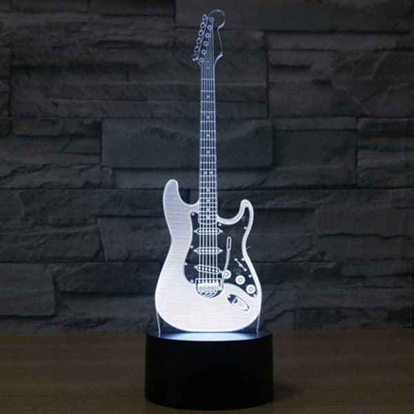 3D Elektrisk Gitarr Nattlampa Musik Not Touch Switch Dekor