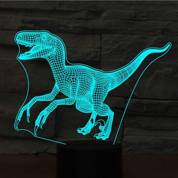 Raptor Abstrakt 3D LED Optisk Illusions Natlampe 7 Farver