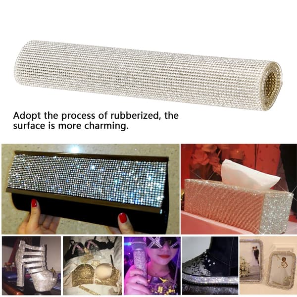 1 stk DIY sølv plast strass bånd diamant mesh nett drill klær dekorasjon tilbehør