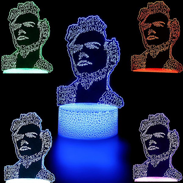 3D Harry & Styles Nattljus Illusion Led-lampa med fjärrkontroll