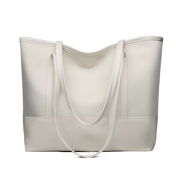 Dam Tote Bag, Snygg Vattentät Nylon Dam Axelväska, Fällbar Strand Resväska för Arbete, Shopping, Skola Svart Stor-vit
