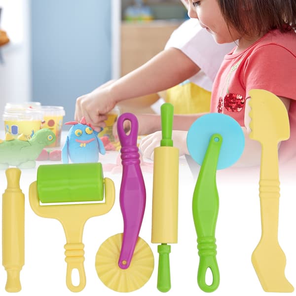 6 stk. Plastic Clay Dough Modeling Tool Børn Uddannelsesmæssig Læring DIY Kit
