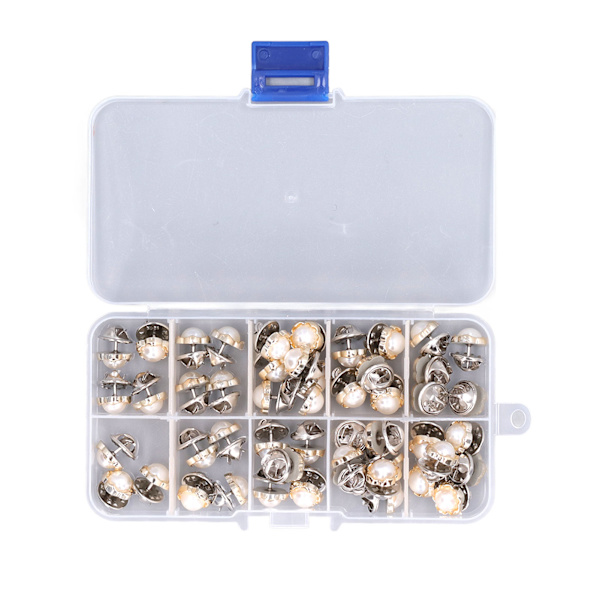 150 stk. Dekk over knapper Faux Pearl Style Plast Metall Bred applikasjon Kvinner Brosje Knapper for Sying Håndverk DIY Perle Blomst