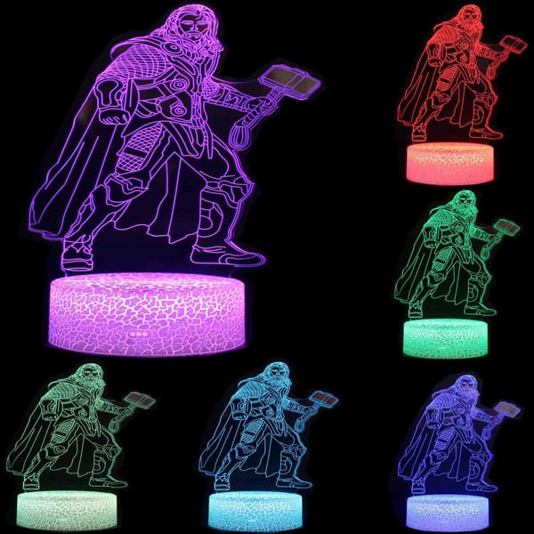 3D Illusjon Nattlys Superhelt Tre Mønster 16 Farger Ch