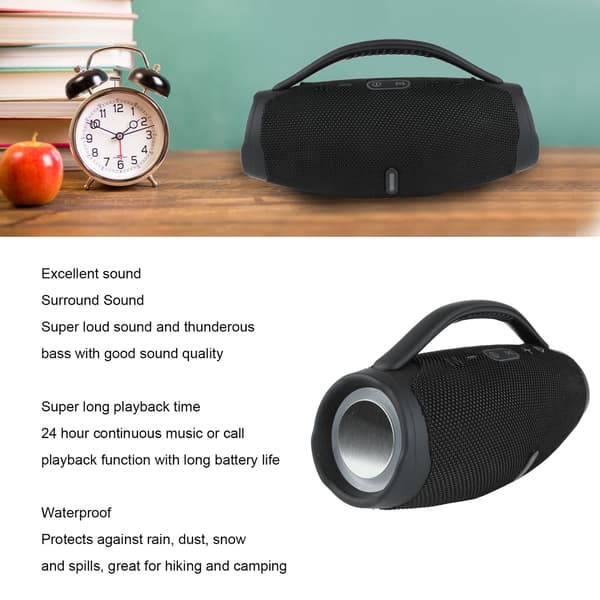RGB Bluetooth-kaiutin, vedenpitävä, pitkä akunkesto, kannettava langaton Bluetooth-kaiutin ulkokäyttöön, musta
