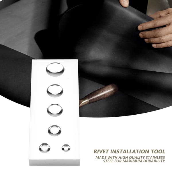 6 Hullers Snap Nitte Fastener Knapper Holder Montering Base Installationsværktøj til Læderhåndværk