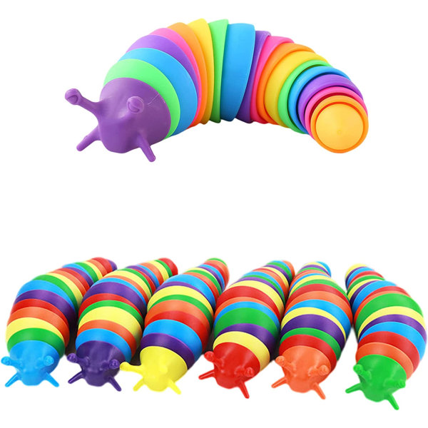 Fidget Slug Toy, 3D artikuleret sensorisk Caterpillar Toy, Pre