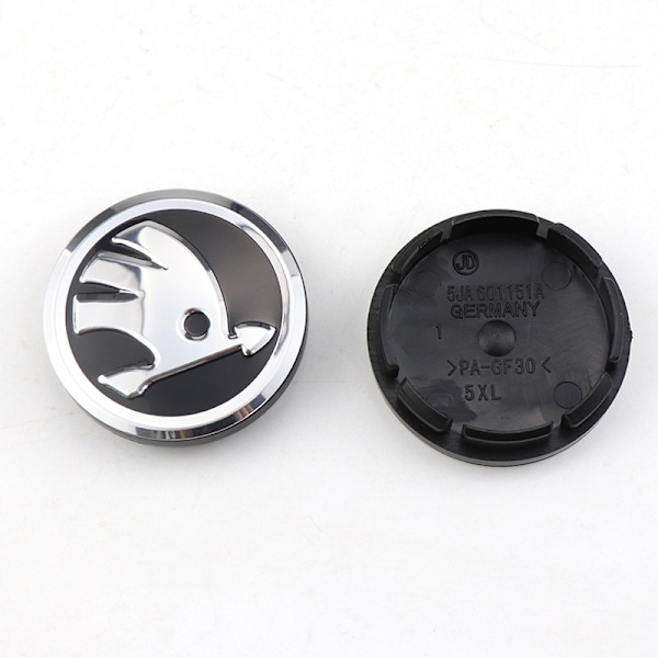 Suitable for Skoda 57/56MM SKODA Xinrui Mingrui wheel cover car logo - silver model (four packs)