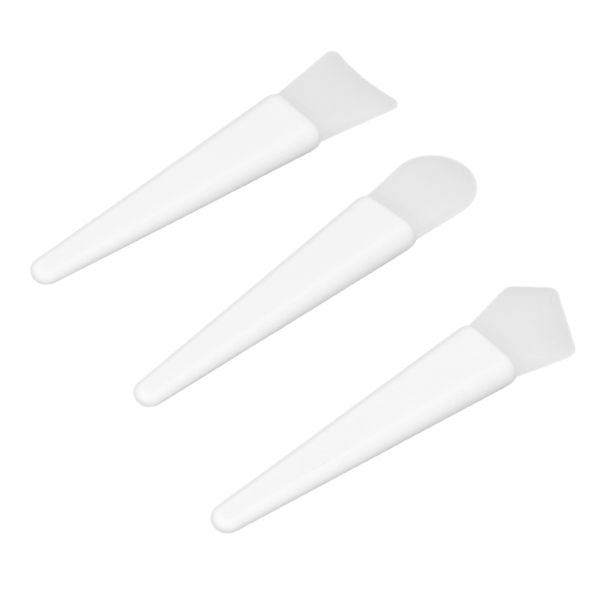 3 st silikonborste appliceringskit mjukt upprepat användning lättviktsmakeup silikonborste för hemresor fest vit