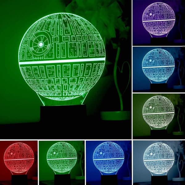 3D Natlampe, Hologram Effekt Led Illusion Bordlampe, 16