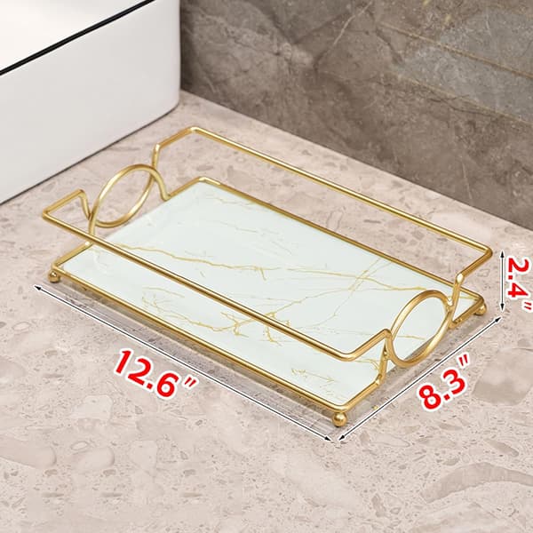Platina Glasbrick (Stor) - Lyxig Organizer för Badrum, Sovrum - Parfymer, Kosmetikdisplay Platinum-l