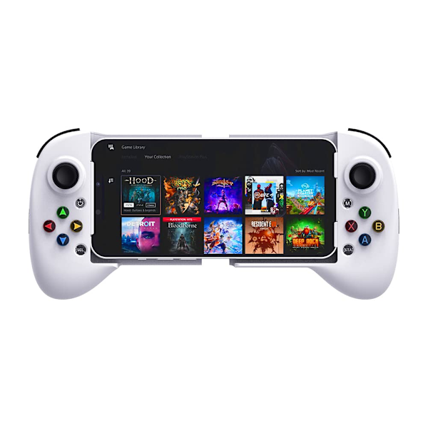 Mobil spillkontroller for Android med 4 tilordningsknapper, trådløs Bluetooth-spillkontroller designet for PS Remote Play, Xbox Game Pass Ultimate, Steam Link White