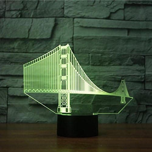 3D Golden Gate Bridge Nattlys Touch Bord Skrivebord Optisk I