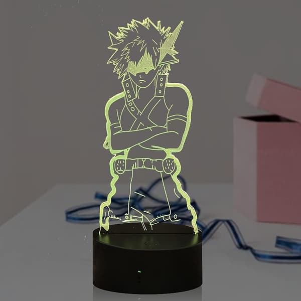 Katsuki Bakugo Figur 3D LED Natlampe til Drenge Piger, Anime