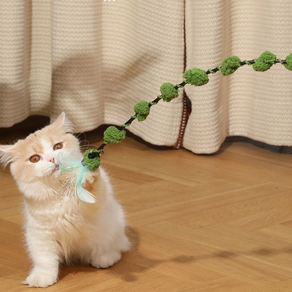 Rolig Cat Stick Boredom Relief Interactive Attraktiv lätt kattteaser-stav för inomhuskattunge