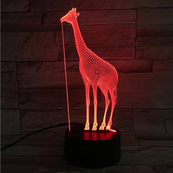 Giraffe Akryl 3D Natlamper USB LED Bordlampe Hjem r2d2