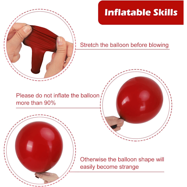 129 st Ruby Red Ballonger Olika Storlekar 18 12 10 5 Tum för Girlangbåge, Premium Röda Latexballonger för Födelsedag Bröllop Alla Hjärtans Dag Jul Ruby Red