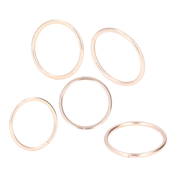 50 st metallringar i järnmaterial, hållbara, robusta, multifunktionella, blanka, färgglada metall-O-ringar för väskor, kläder, 38 x 3 mm Golden