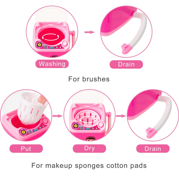 Borste Tvättmaskin Mini Automatisk Makeup Brush Cleaner B