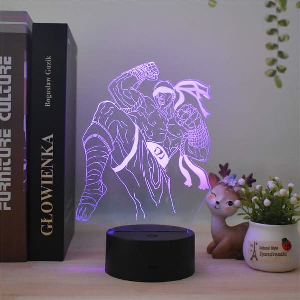 3D Farverig Visuel Bordlampe Mode Legetøj Lee Sin Model LED