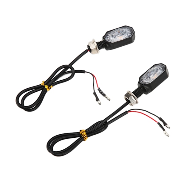 2 stk Universelle Motorsykkel Blinklys 12V Styrelys Mini Oval Lampe for ATV Scooter