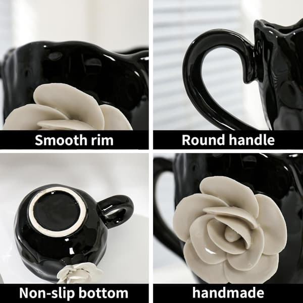 Keramiske Søde Kaffekopper, Håndlavede Blomsterte Krus, Gaver til Mælke Kaffe Te Elskere