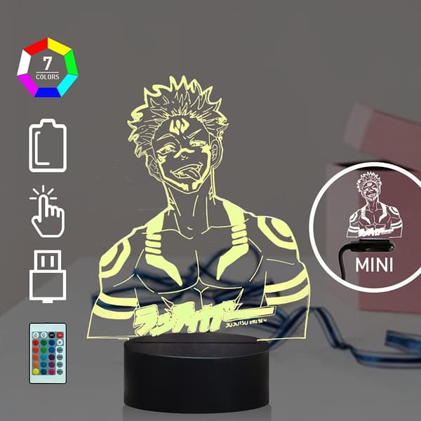 Ryomen Sakuna Barn Nattlys Satoru Gojo 3D LED Lampe A