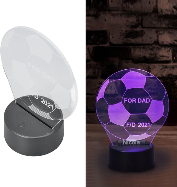 3D Natlampe, Fodbold 3D Lampe, 7 Farve LED Optisk Illusion