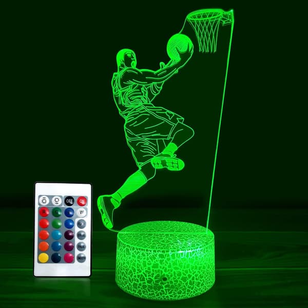Kobe 3D Natlampe Basketball Lys Sengelamper til Voksne