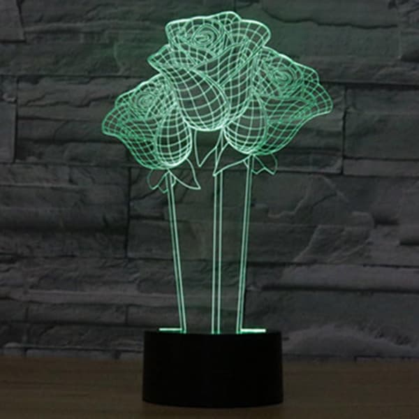 Present till mors dag, YKL World Flower Night Light 3D Rose Table