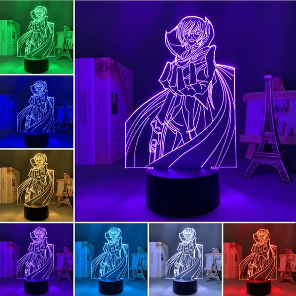 3D-lampa Anime Code Geass Lelouch Lamperouge Akryl Led Ljus