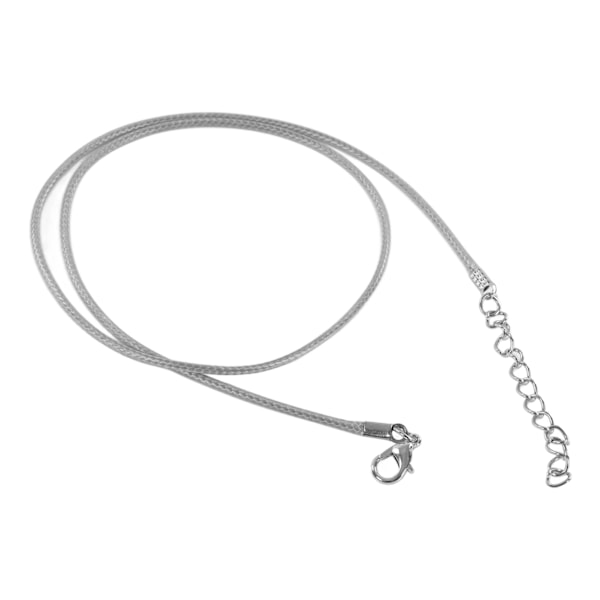100 st vaxade halsbandssnöre justerbar längd DIY produktionsrep halsband för smyckestillverkning grå
