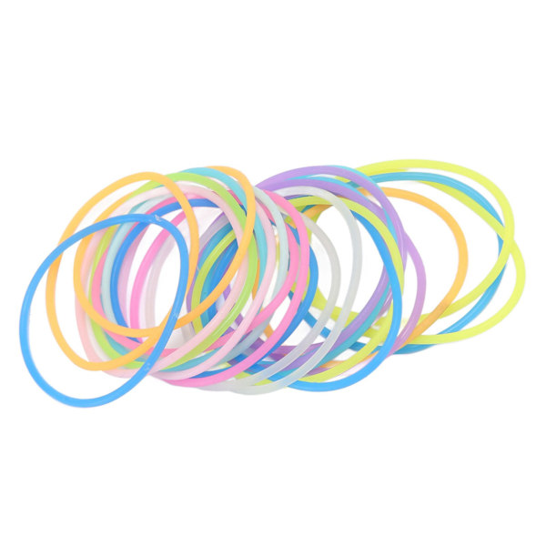 24 st Luminescerande Silikon Jelly Armband Mjuka Flexibla Elastiska Flerfärgade Silikon Armband Armband för Flickor Kvinnor