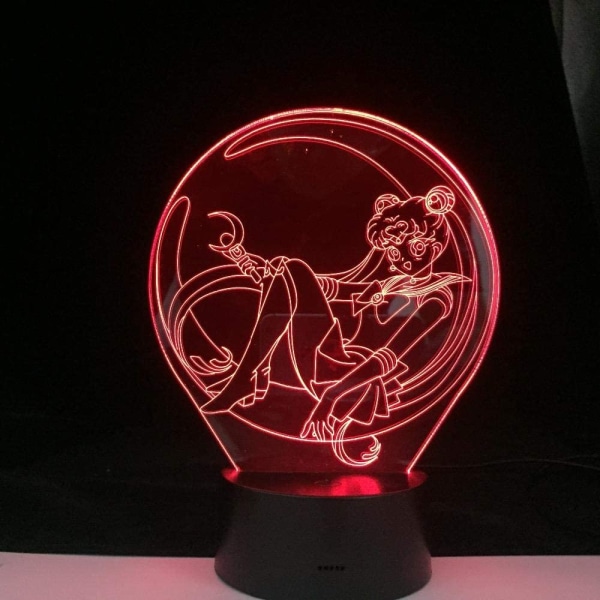 3D nattljus led Sailor Moon Anime Light 3D LED-lampa 7 Co