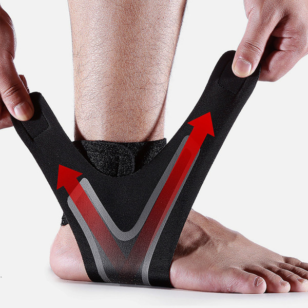 Ett par sportfotledsstöd Förhindra skador Lättviktsventilerande svart fotledsstöd för kvinnor män Svart M 39-41